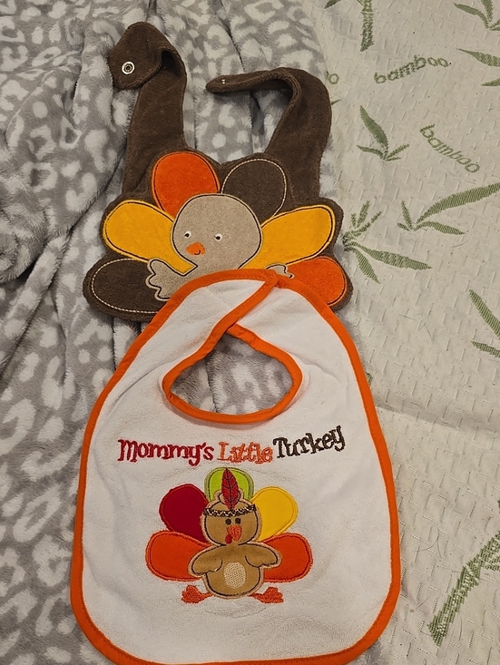 Other - ❤️10/$10 Thanksgiving Baby Bib and Plush Turkey Buddy - Brown/Orange/Yellow